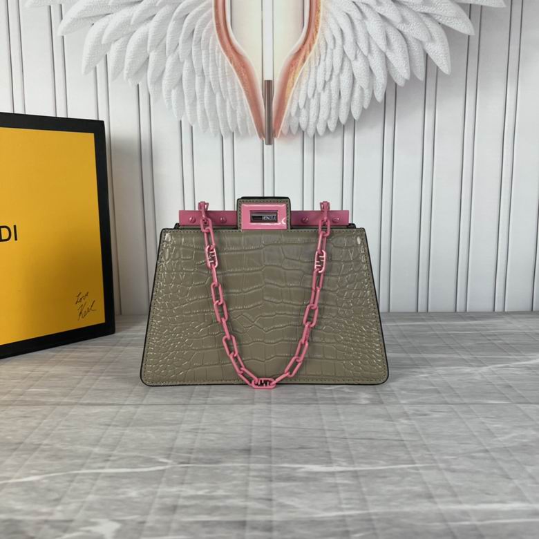 Wholesale Cheap Aaa quality Fendi Replica Peekaboo Cut Leather Shoulder Bags for Sale