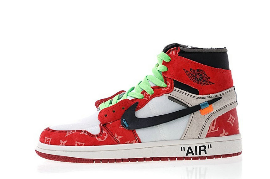 Louis Vuitton x Off-white x Nike Air Jordan 1 High Basketball Shoes-172