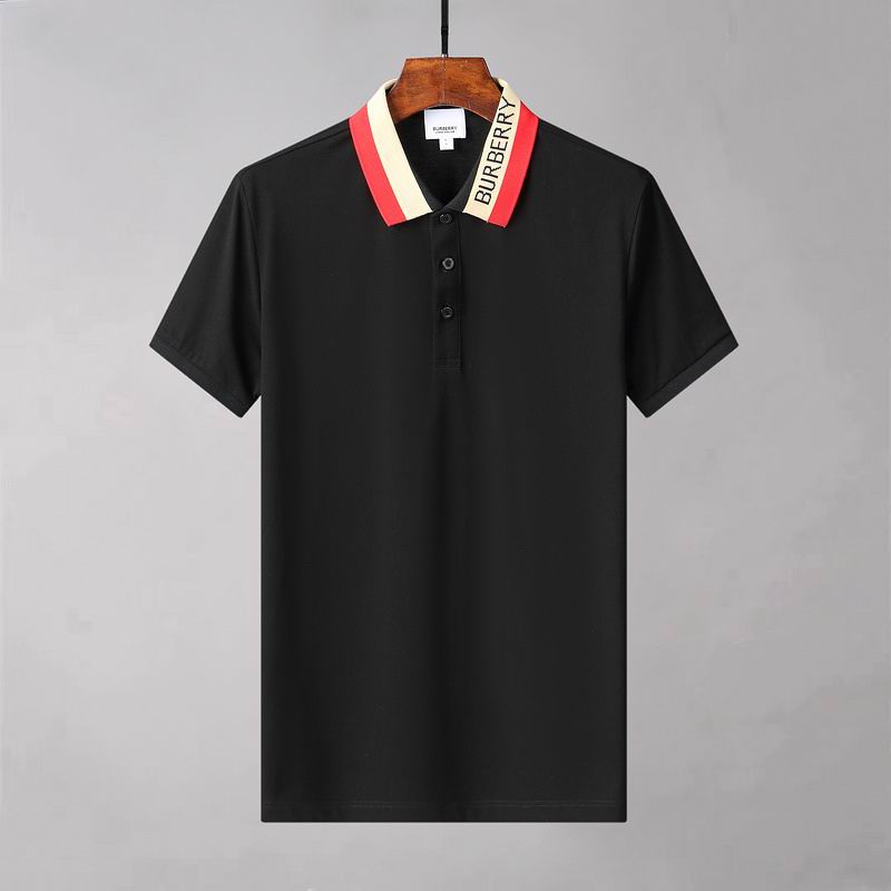 Wholesale Cheap B.urberry Short Sleeve Lapel T Shirts for Sale