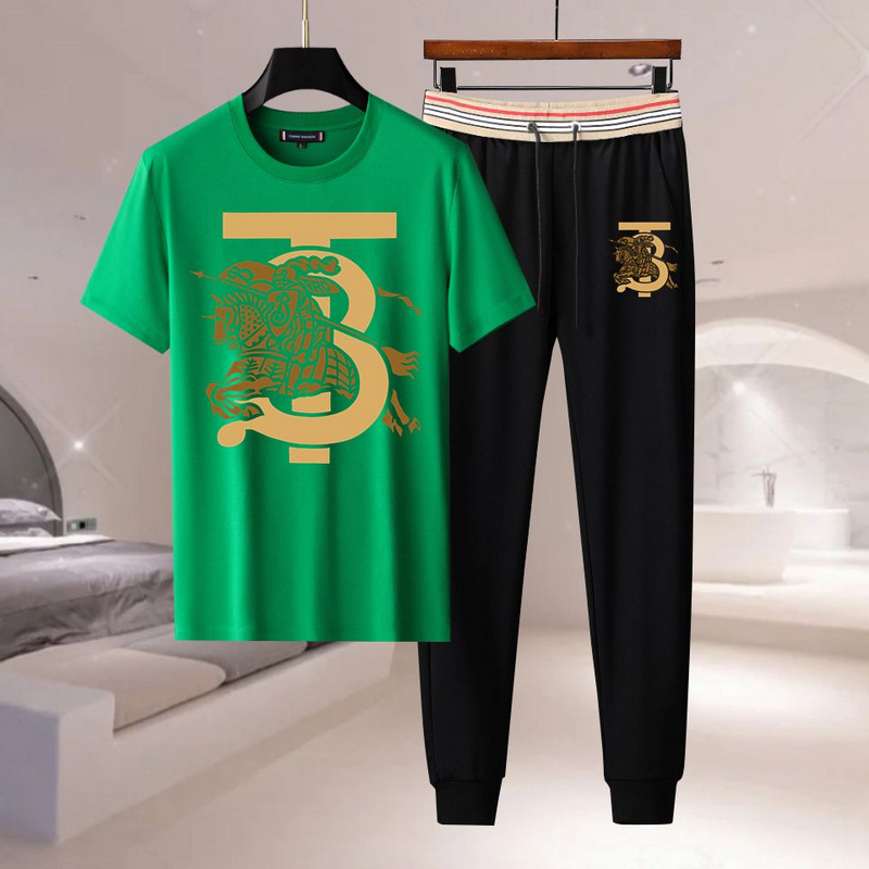 Wholesale Cheap B urberry Short Sleeve Replica Tracksuits for Sale