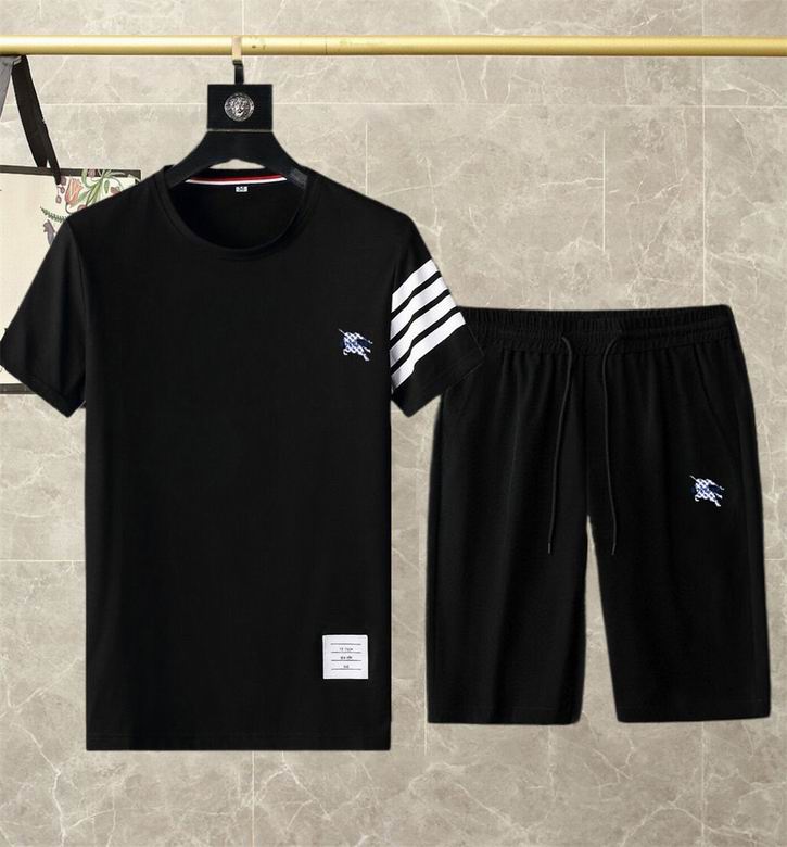 Wholesale Cheap B.urberry Short Sleeve Replica Tracksuits for Sale