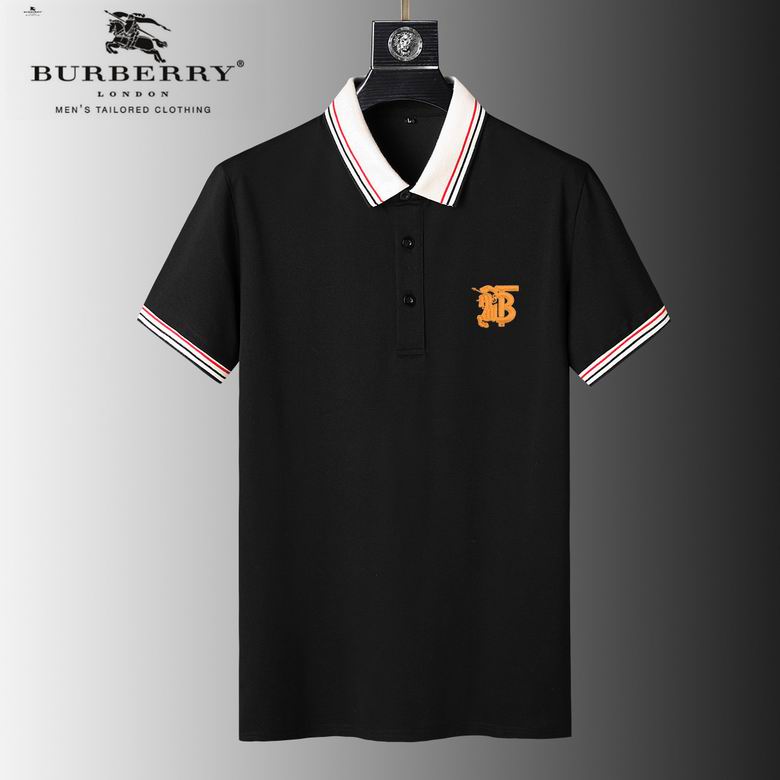 Wholesale Cheap B.urberry Short Sleeve Lapel Replica T Shirts for Sale