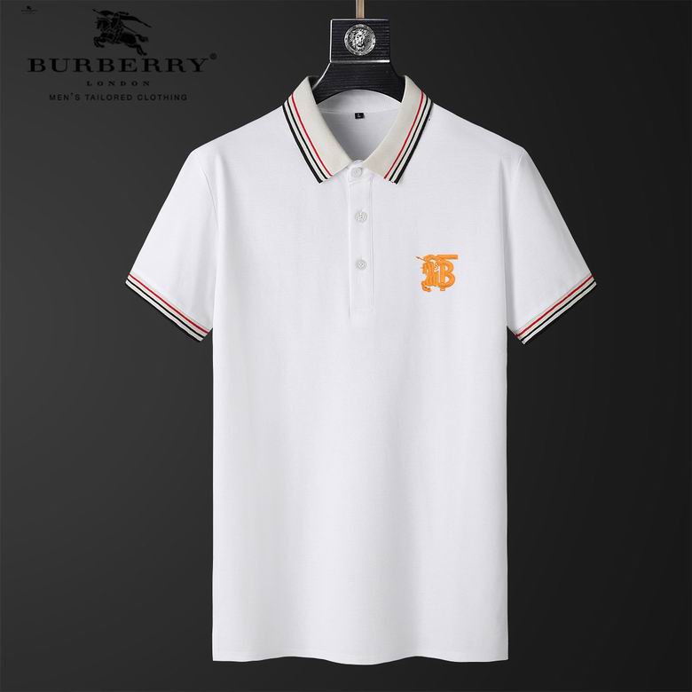 Wholesale Cheap B.urberry Short Sleeve Lapel Replica T Shirts for Sale