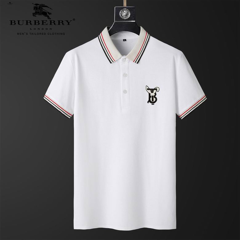 Wholesale Cheap B.urberry Short Sleeve Lapel Replica T Shirts for Sale