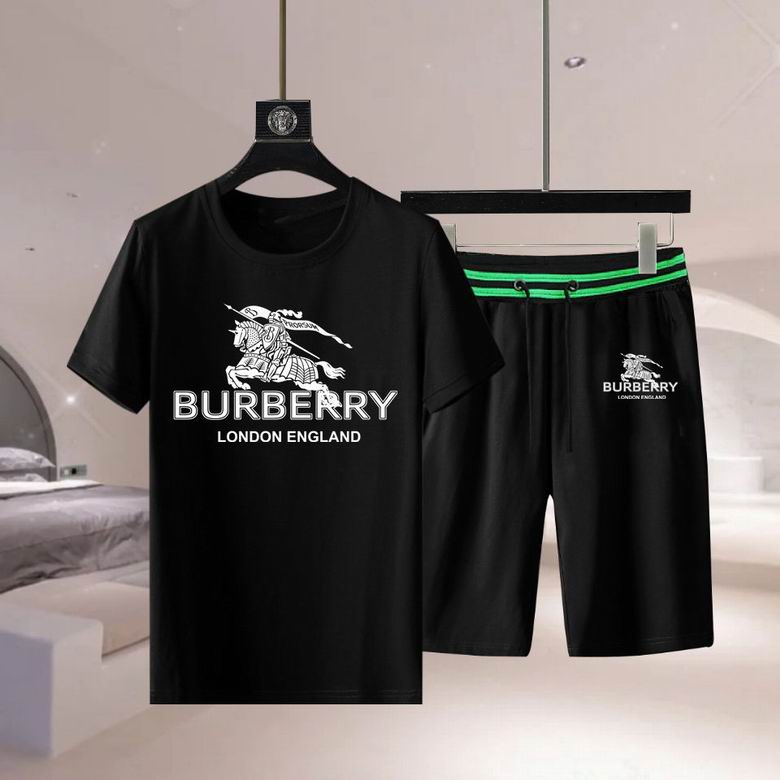 Wholesale Cheap B.urberry Short Sleeve Replica Tracksuits for Sale