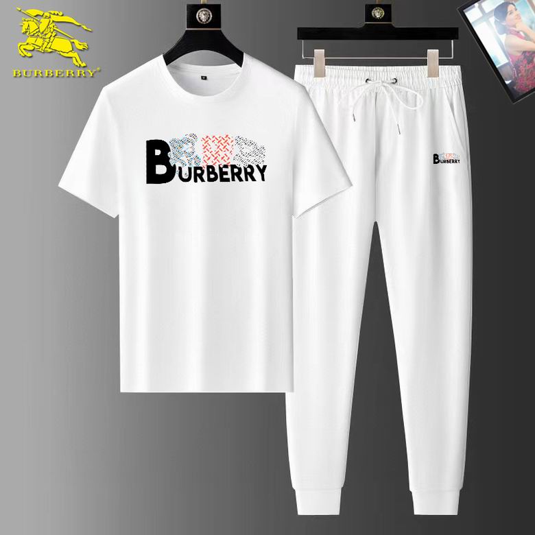 Wholesale Cheap B.urberry Short Sleeve Replica Tracksuits for Sale