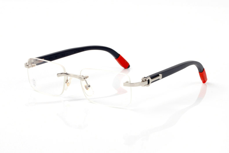 Wholesale Cheap Cartier Metal Eyeglasses Wood Frames for sale