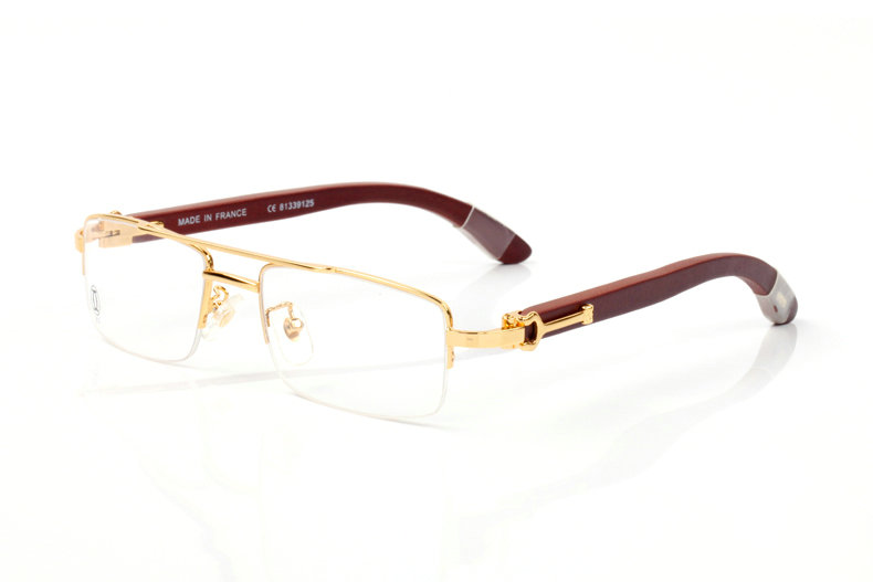 Wholesale Cheap Cartier Metal Eyeglasses Wood Frames for sale