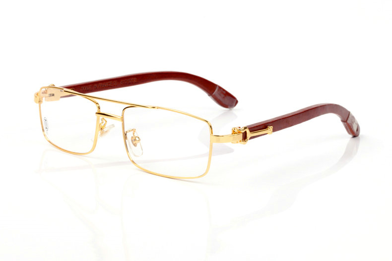 Wholesale Cheap Cartier Metal Eyeglasses Wood Frames for sale