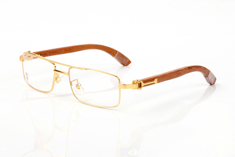 Wholesale Cheap Cartier Metal Eyeglasses Wood Frames for sale