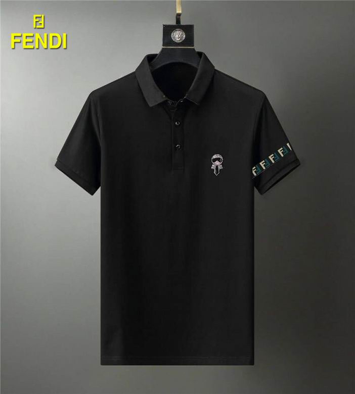 Wholesale Cheap F endi Polo Short Sleeve Lapel T Shirts for Sale