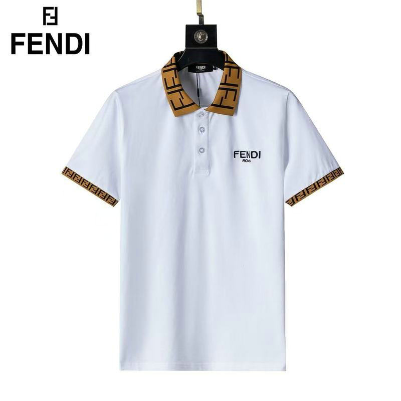 Wholesale High quality Fendi Short Sleeve Lapel Mens T Shirts for Sale