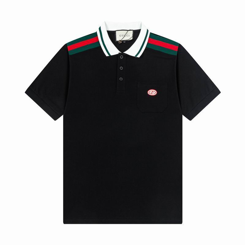 Wholesale Cheap High-quality men Fashion G.ucci Short Sleeve Lapel Replica Designer T Shirts for Sale