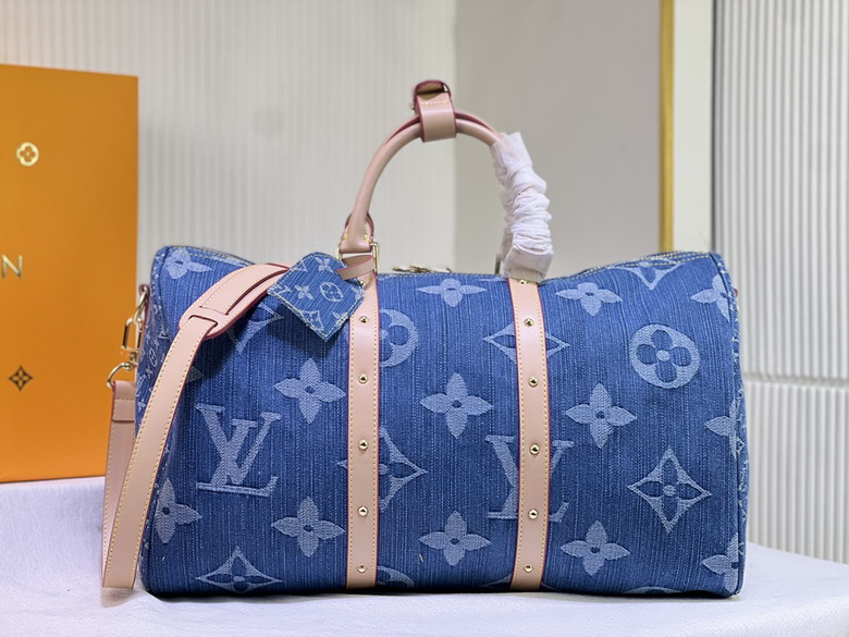 Wholesale Cheap AAA Louis Vuitton Keepall Bandoulière 45 Monogram Canvas Denim Travel Bags for Sale