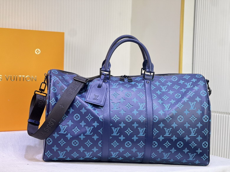 Wholesale Cheap AAA Louis Vuitton Keepall Bandoulière 50 Monogram Shadow Leather Travel Bags for Sale