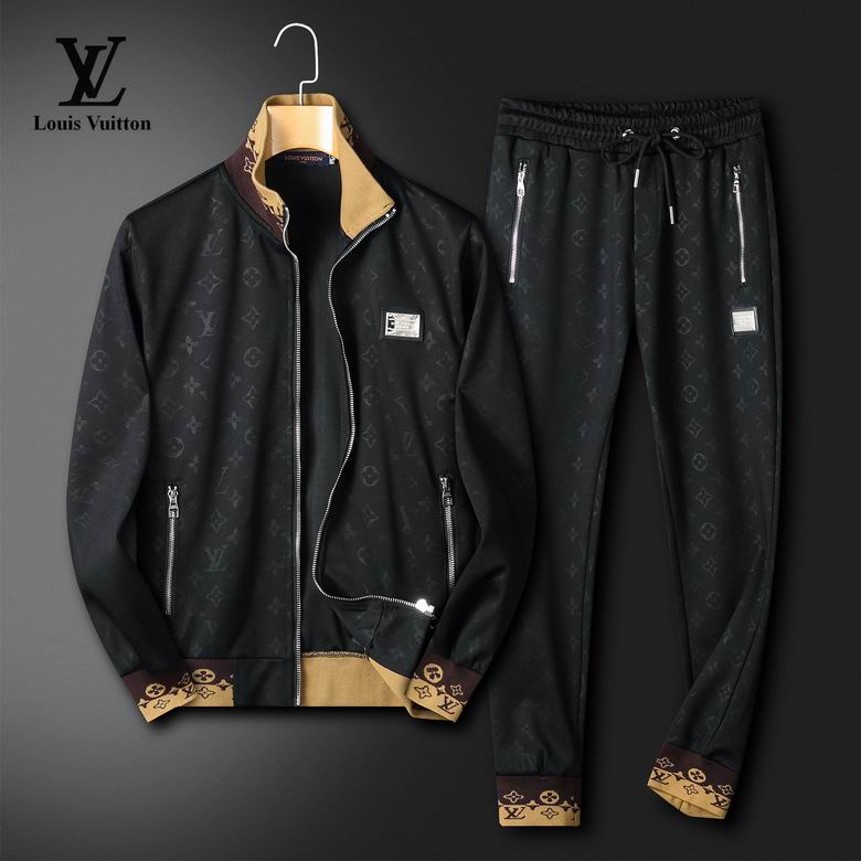 Wholesale Cheap Louis Vuitton Long Sleeve replica Tracksuits for Sale