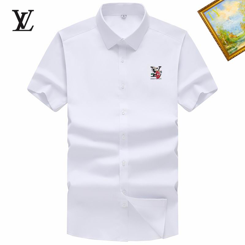 Wholesale Cheap High-quality men LV Short Sleeve Replica Designer Shirts for Sale