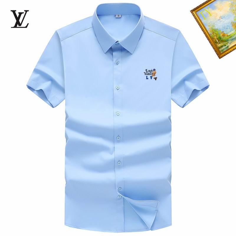 Wholesale Cheap High-quality men LV Short Sleeve Replica Designer Shirts for Sale