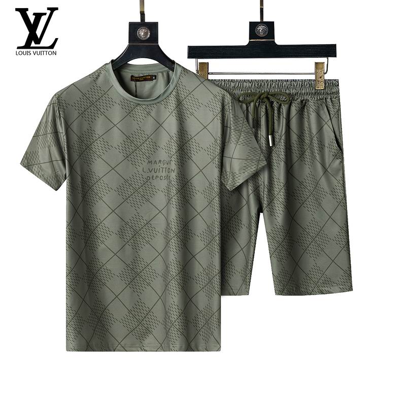 Wholesale Cheap L.ouis Vuitton Short Sleeve Designer Tracksuits for Sale