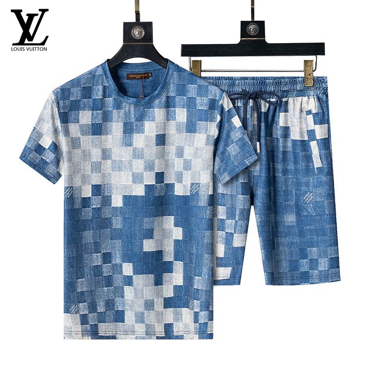 Wholesale Cheap L.ouis Vuitton Short Sleeve Designer Tracksuits for Sale