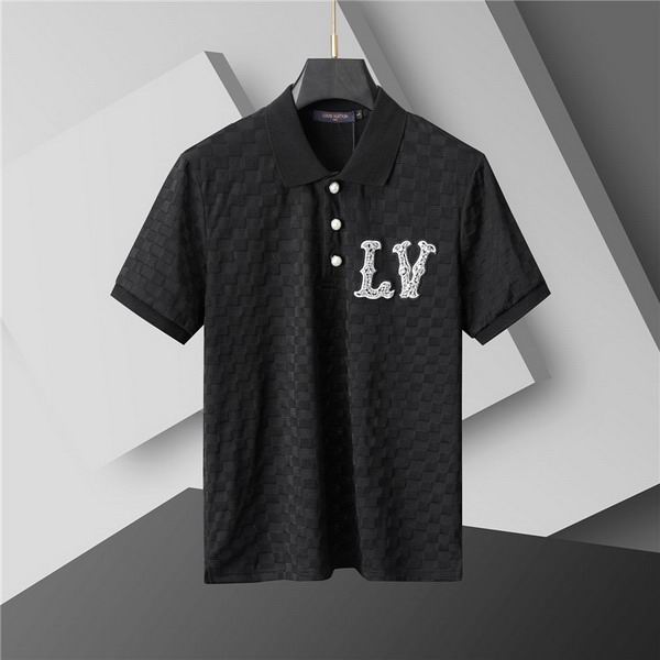 Wholesale Cheap High-quality men LV Short Sleeve Lapel Replica Designer T Shirts for Sale