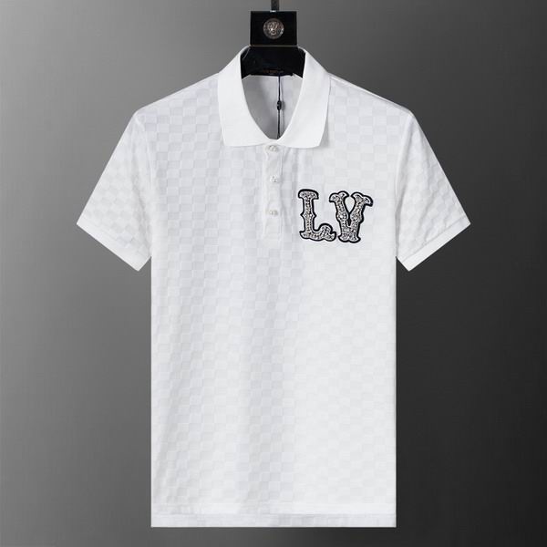 Wholesale Cheap High-quality men LV Short Sleeve Lapel Replica Designer T Shirts for Sale