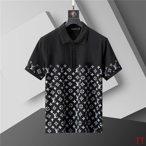 Wholesale Cheap High-quality men LV Short Sleeve Lapel Replica Designer T Shirts for Sale