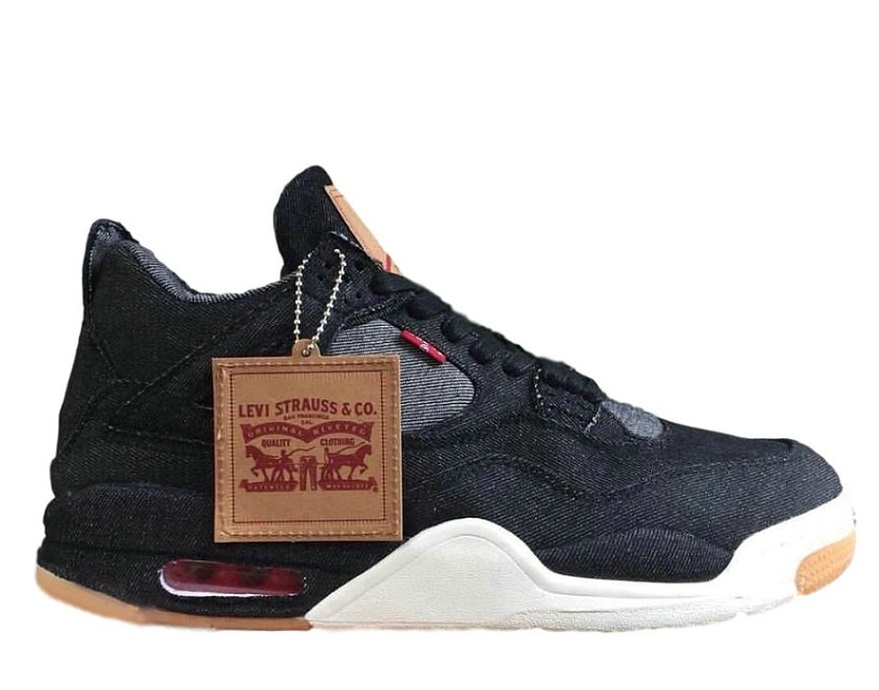 Wholesale Levi's x Air Jordan 4 Retro 'Black Denim' Sneakers Sale-025