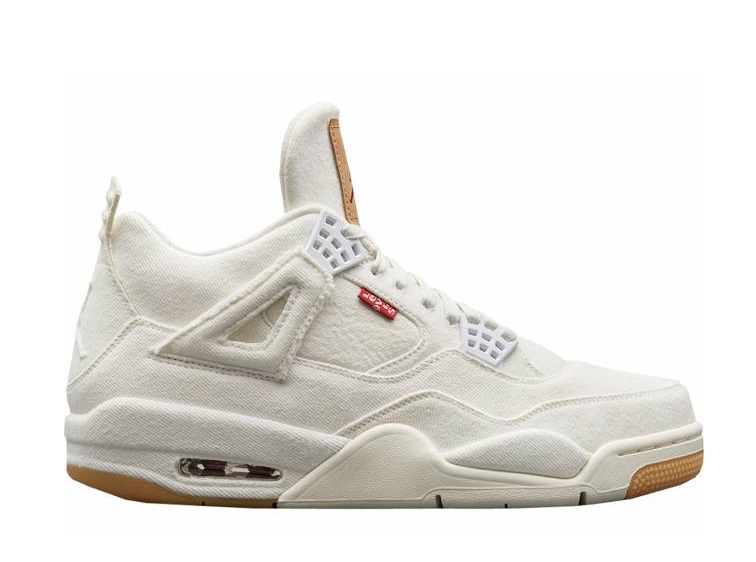 Wholesale Levi's x Air Jordan 4 Retro 'White Denim' Sneakers Sale-026