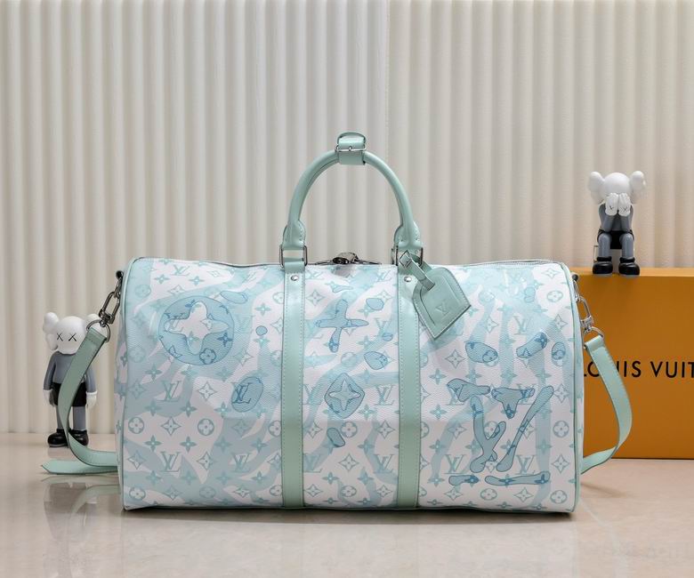 Wholesale Cheap AAA Louis Vuitton Keepall Bandouliere 50 Crystal Blue M22570 Travel Bags for Sale