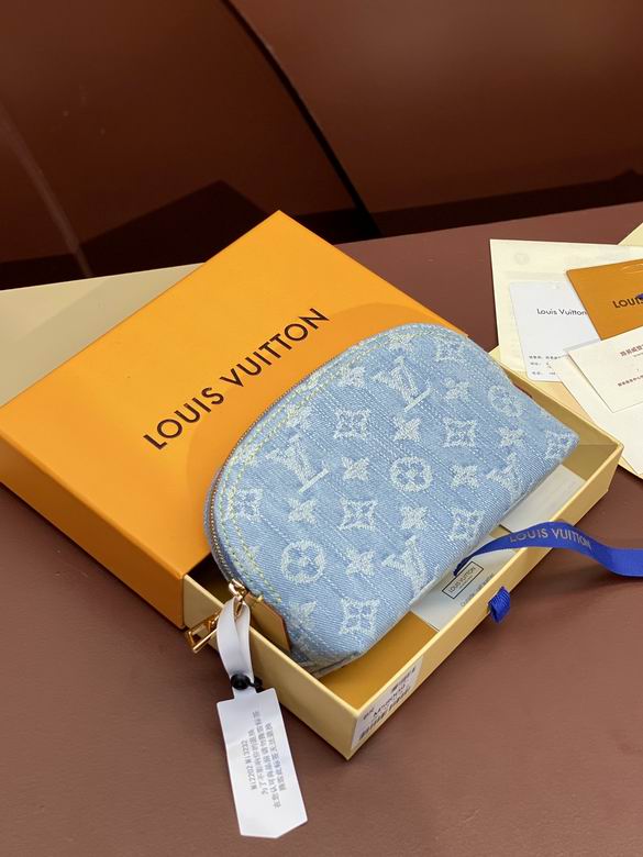 Wholesale Cheap Aaa Louis Vuitton Pochette Cosmétique PM Monogram Canvas Denim Wallets for sale