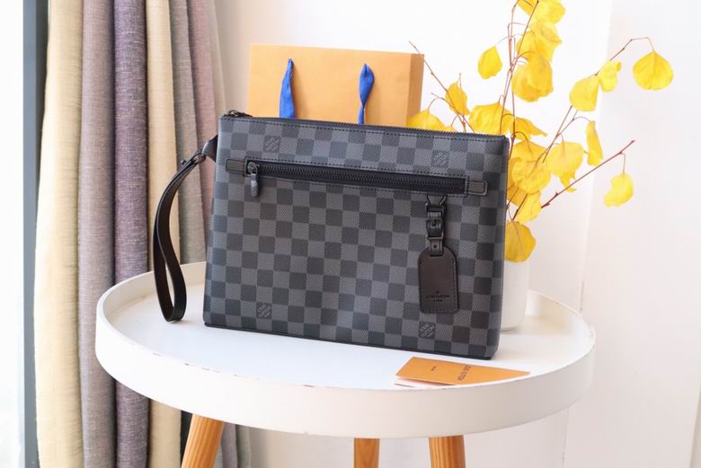 Wholesale Cheap Louis Vuitton Takeoff Pouch Damier Graphite Canvas Clutches for Sale