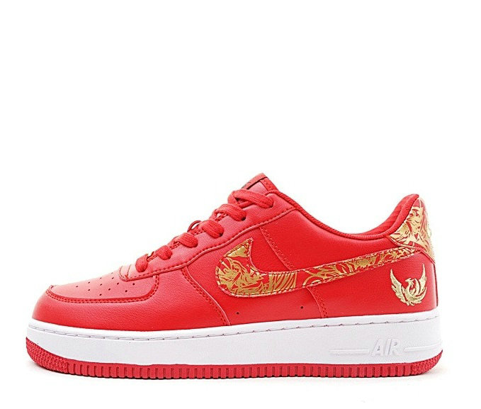 Nike Air Force 1 Low Premium Lunar New Year iD Red/Gold/Phoenix Embroidery Sneakers-180