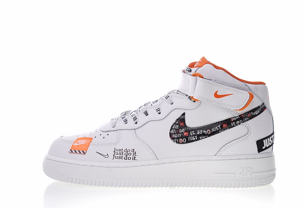 Nike Air Force 1 Mid “Just do it ”White Orange Black AQ8650-100