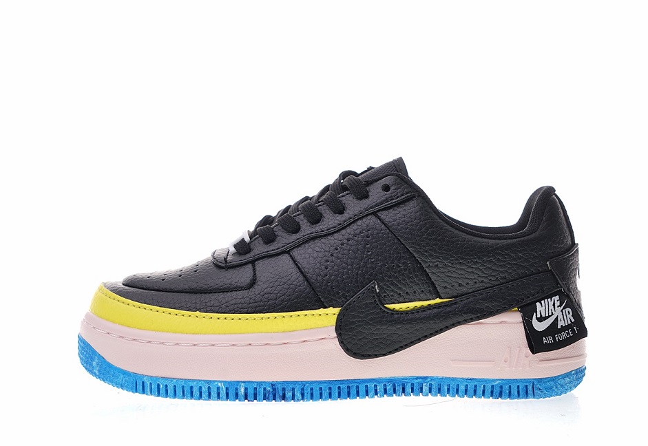 Nike Womens Air Force 1 Jester XX Black Sonic Yellow Arctic Orange