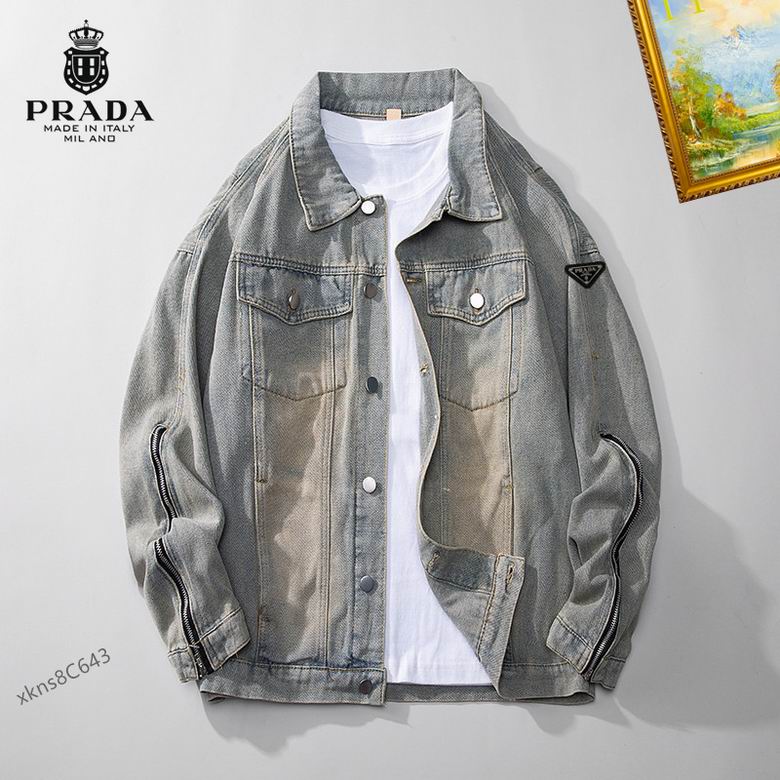 Wholesale Cheap P rada Replica Denim Jackets for Sale