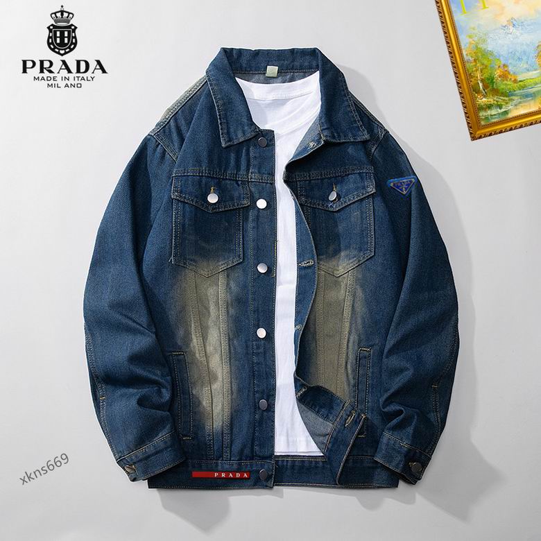 Wholesale Cheap P rada Replica Denim Jackets for Sale