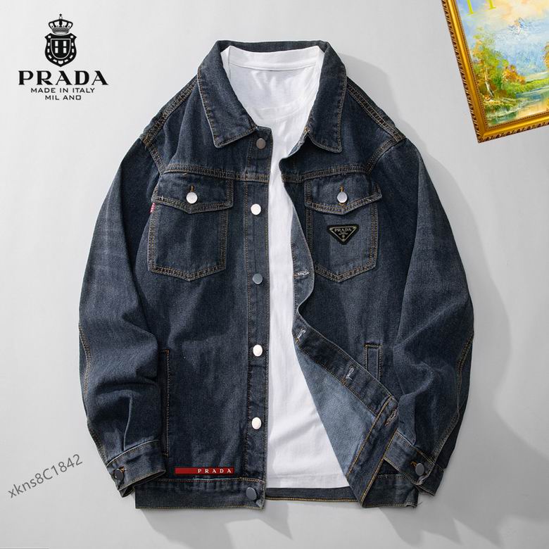 Wholesale Cheap P rada Replica Denim Jackets for Sale