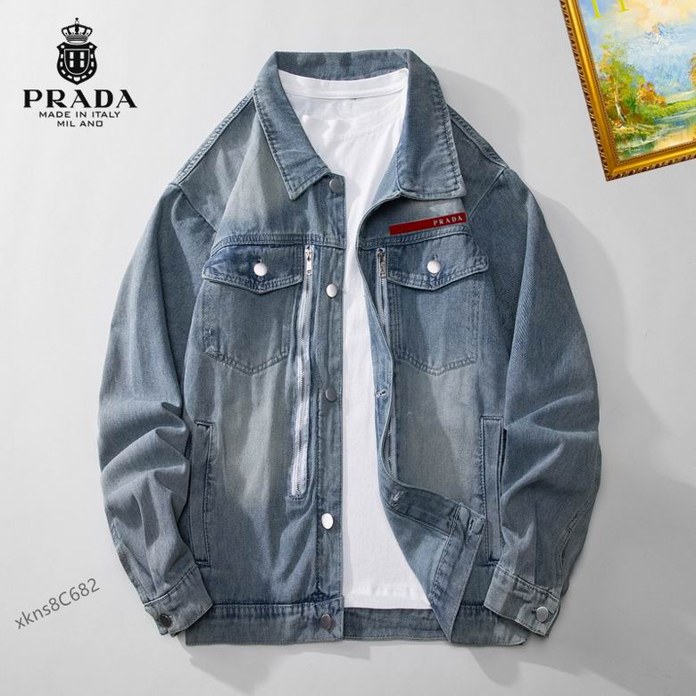 Wholesale Cheap P rada Replica Denim Jackets for Sale