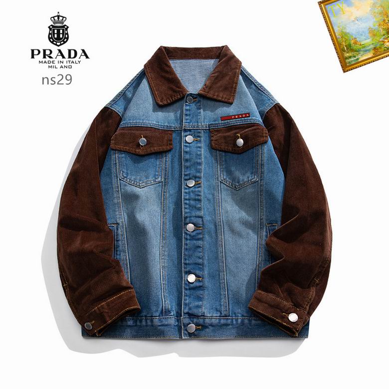 Wholesale Cheap P rada Replica Denim Jackets for Sale