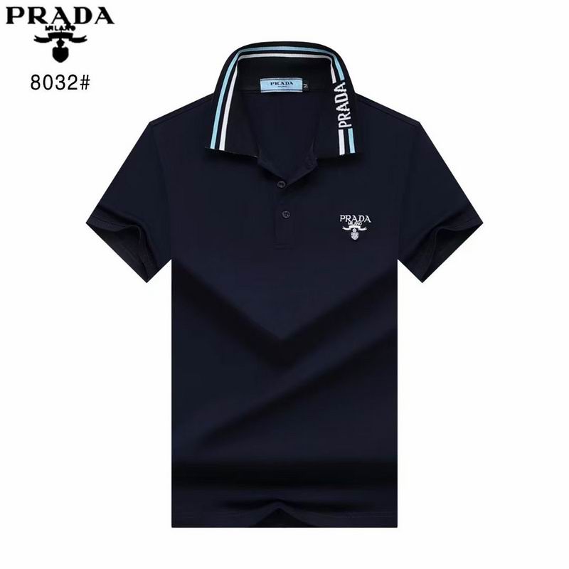 Wholesale Cheap P.rada Short Sleeve Lapel T-shirts for Sale