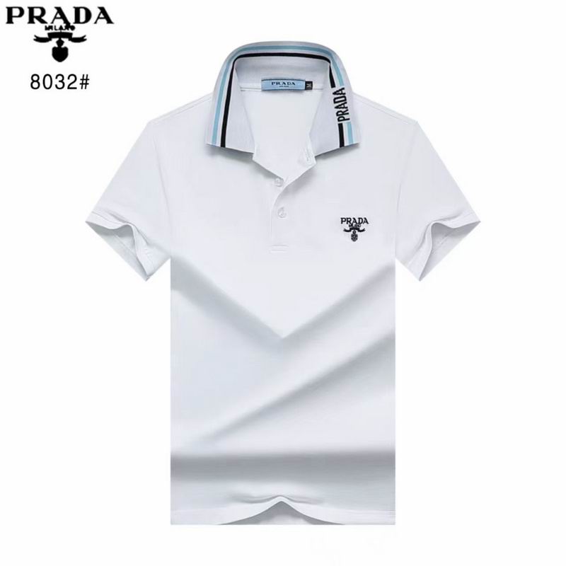 Wholesale Cheap P.rada Short Sleeve Lapel T-shirts for Sale