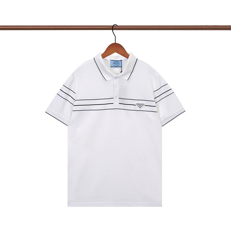 Wholesale Cheap P.rada Short Sleeve Lapel T Shirts for Sale