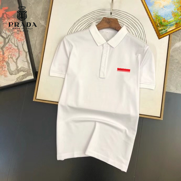 Wholesale Cheap P rada Short Sleeve Lapel T Shirts for Sale