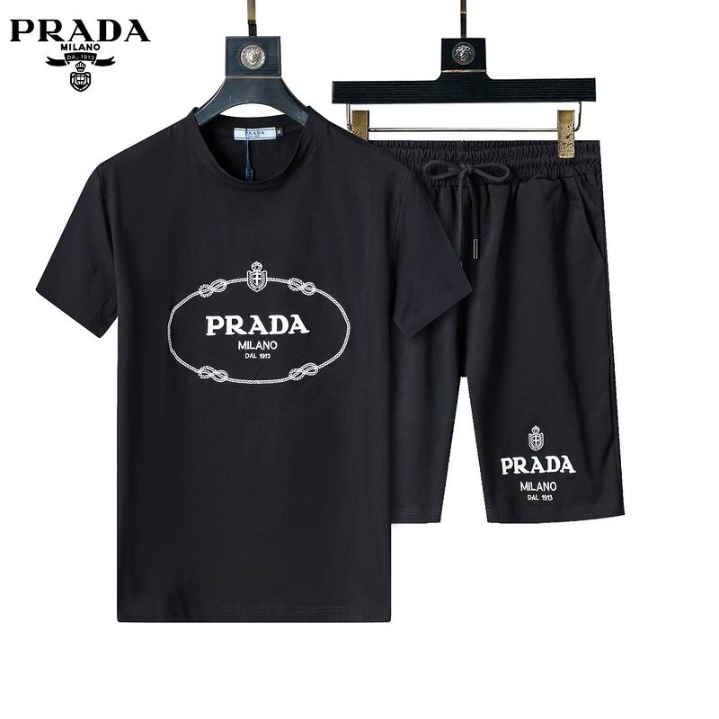 Wholesale Cheap High Quality P.rada Short Sleeve Designer Tracksuits for Sale