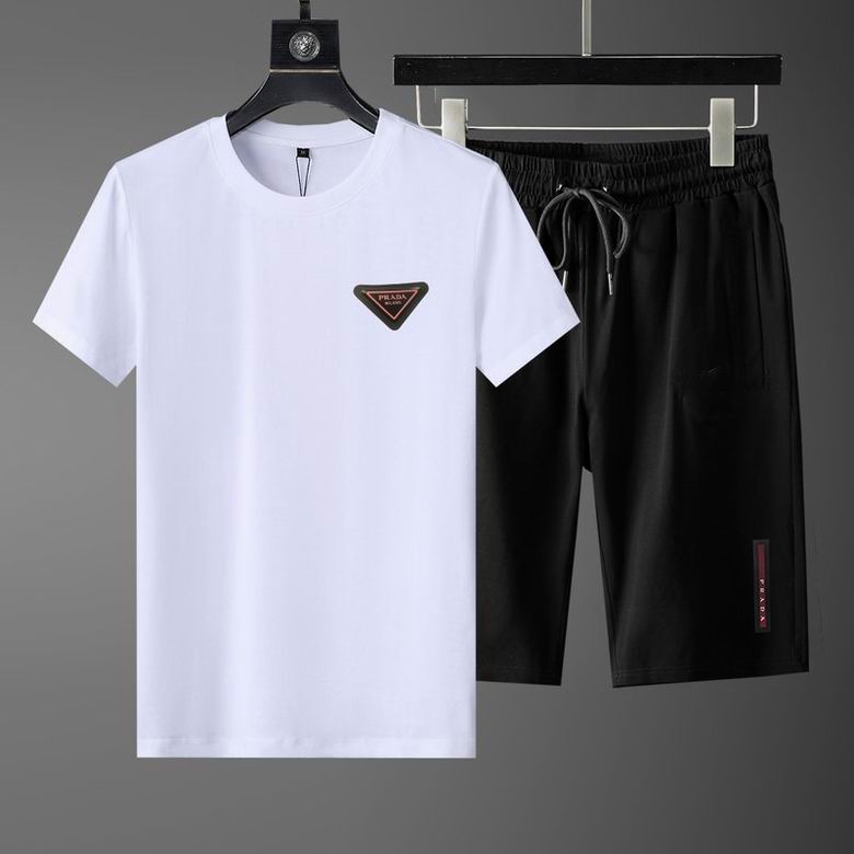 Wholesale Cheap Prada Short Sleeve Replica Tracksuits Sets for Sale