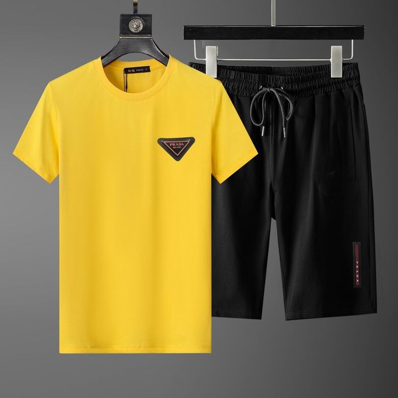 Wholesale Cheap Prada Short Sleeve Replica Tracksuits Sets for Sale