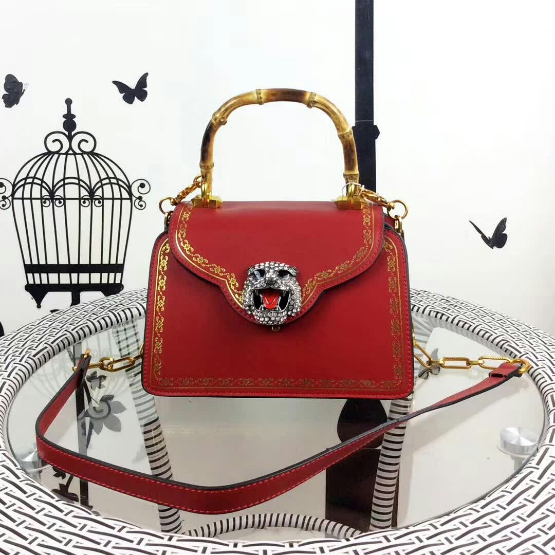 Wholesale Gucci Frame Print Leather Top Handle Bag for Sale-490