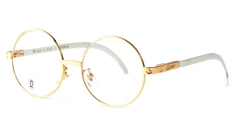 Wholesale Replica Cartier White Wood Glasses Frames for Sale-050