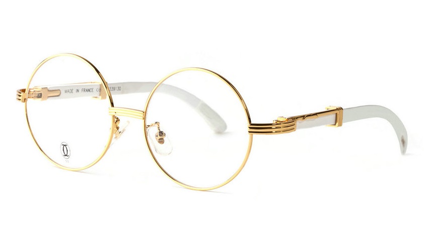 Wholesale Replica Cartier White Wood Glasses Frames for Sale-052